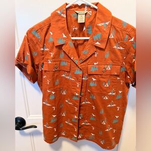 Duluth Trading Co Men's Rust Patterned Shirt